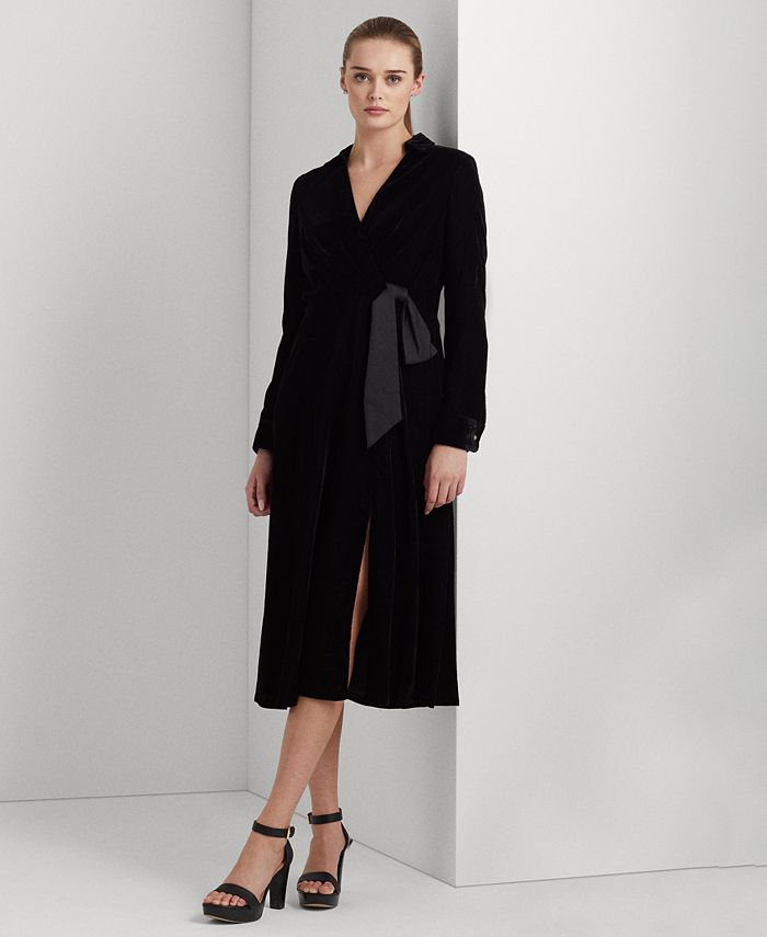 Lauren Ralph Lauren Women s Velvet Surplice Midi Dress Macy s