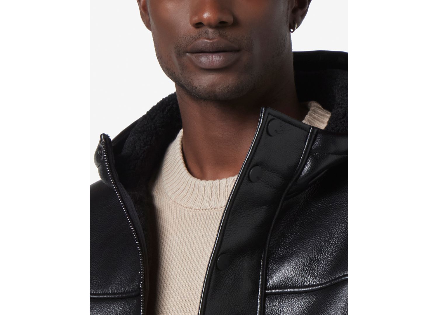 Men's Donohue Faux Leather Fleece-Lined Parka Jacket