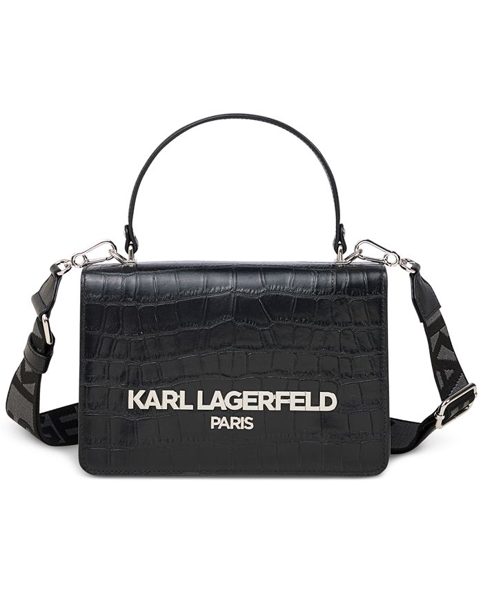 KARL LAGERFELD PARIS Simone Leather Crossbody - Macy's