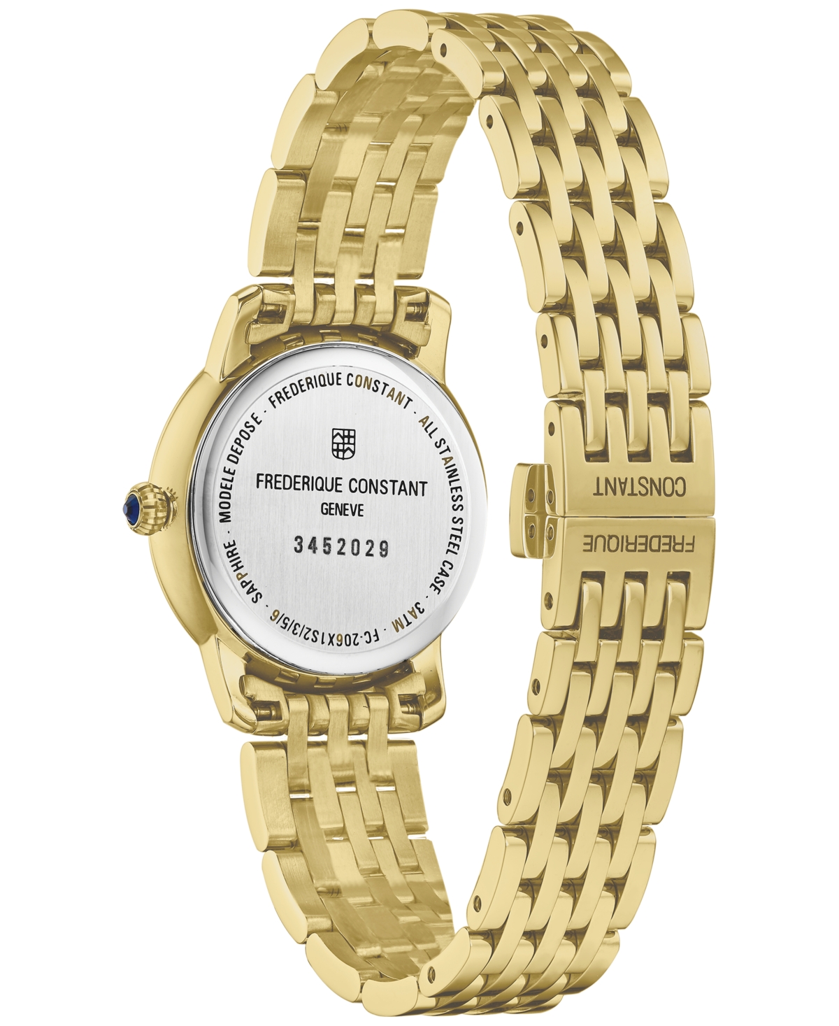 Shop Frederique Constant Women's Swiss Slimline Diamond (1/20 Ct. T.w.) Gold-tone Stainless Steel Bracelet Watch 30mm