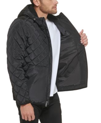 Men's Diamond Quilted Hooded Jacket