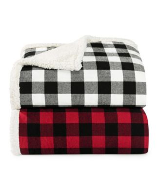 CLOSEOUT! Cabin Plaid Cotton Yarn Dyed Flannel Decorative Pillow and Throw Set