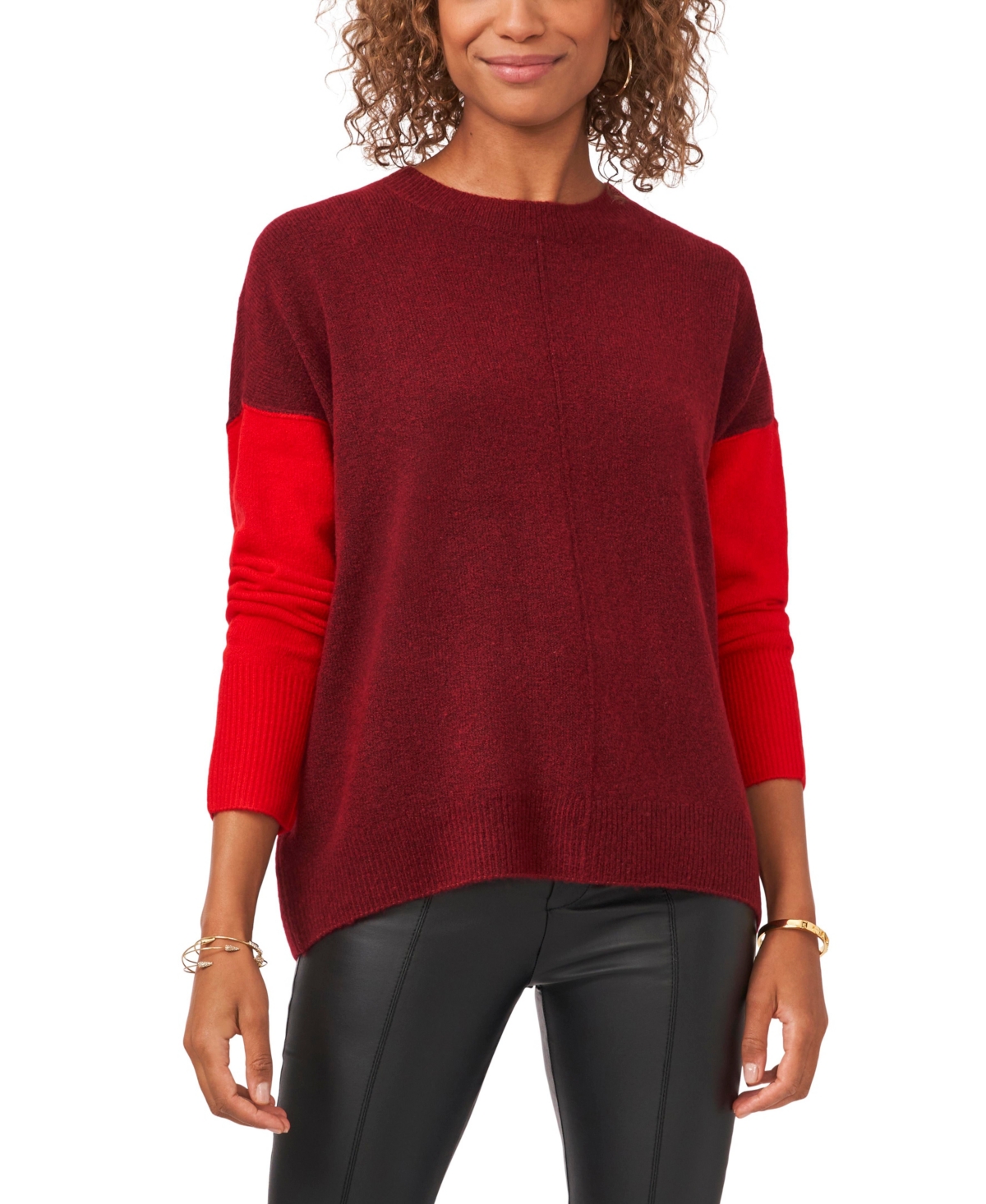 VINCE CAMUTO COLORBLOCK CREWNECK SWEATER