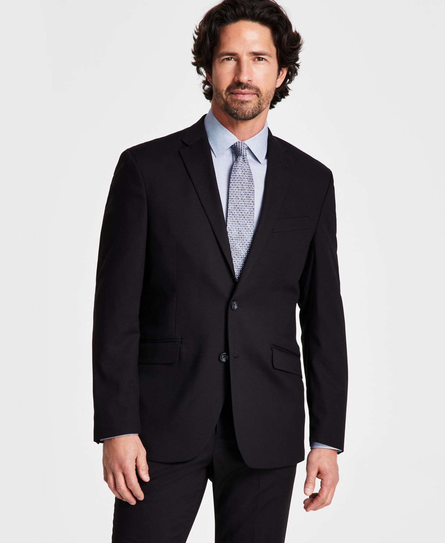 Мужской пиджак Kenneth Cole Reaction Techni-Cole Suit Separates Slim-Fit Suit, цвет: Чёрный — фото 3