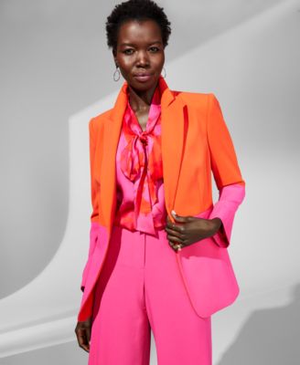 Tahari ASL Women's Colorblocked Boyfriend Blazer - Macy's