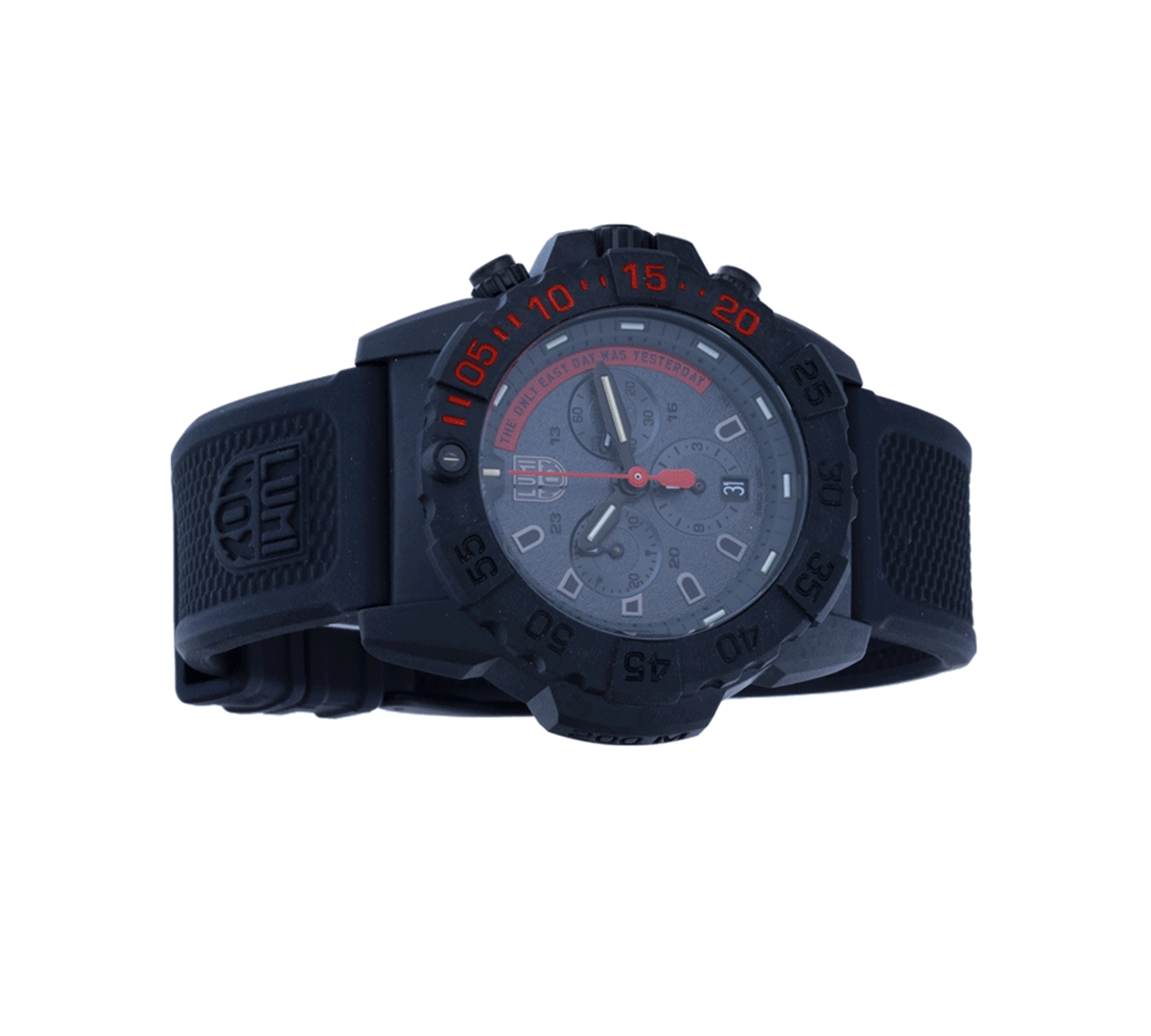 Shop Luminox Men's Swiss Chronograph Navy Seal Dive Black Rubber Strap Watch 45mm In No Color
