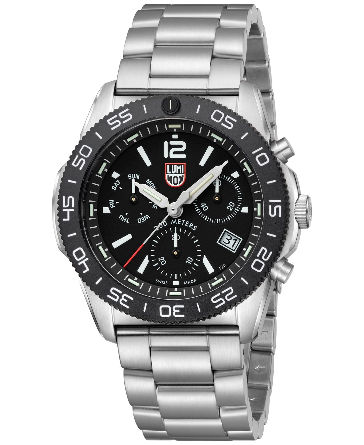 Men's Swiss Chronograph Pacific Diver Stainless Steel Bracelet Watch 44mm