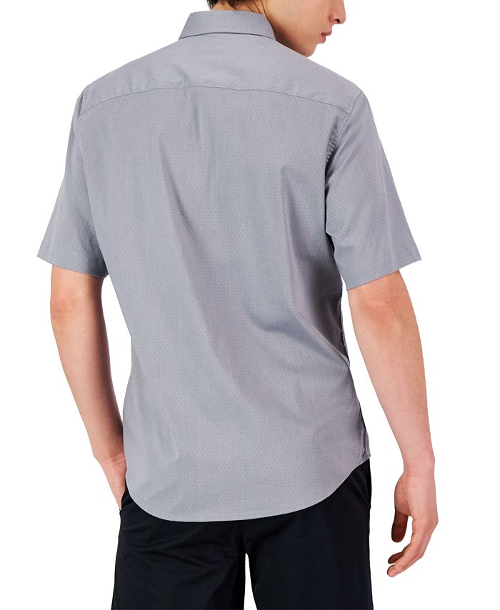 Alfani Men's Short-Sleeve Modern Stretch Dobby Shirt, Created for Macy ...