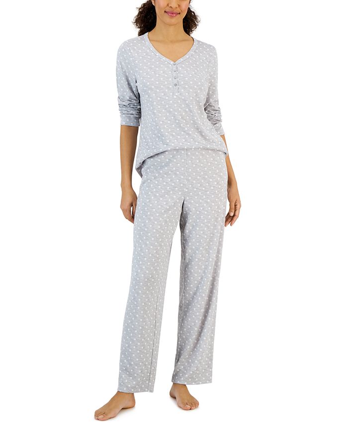 Charter Club Women's Long Sleeve Soft Knit Pajama Set, Created for Macy's & Reviews All