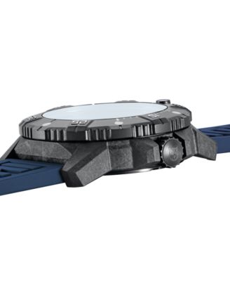 Men's Swiss Automatic Master Carbon Seal Blue Rubber Strap Watch 45mm