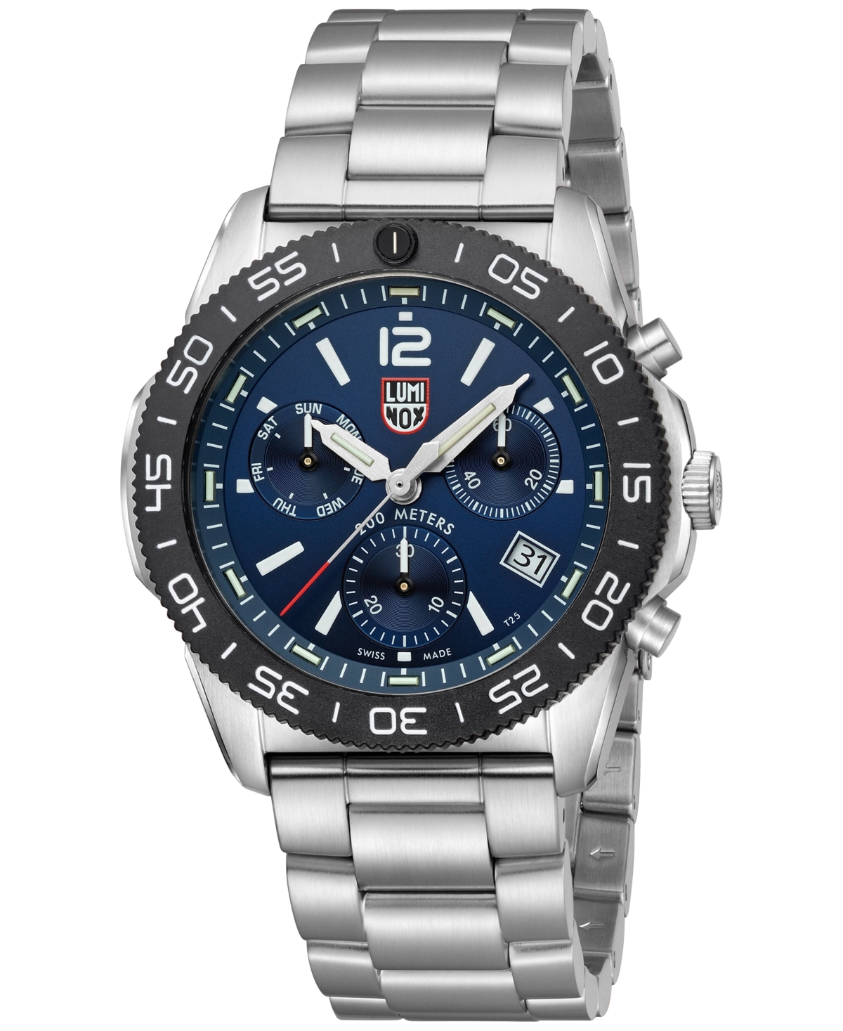 Shop Luminox Men's Swiss Chronograph Pacific Diver Stainless Steel Bracelet Watch 44mm In No Color