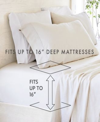 300 Thread Count Linen Rayon From Bamboo Blend Deep Pocket 4-Pc. Sheet Set, Queen