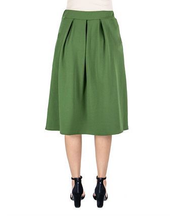 24seven Comfort Apparel Women's Classic Knee Length Skirt & Reviews ...
