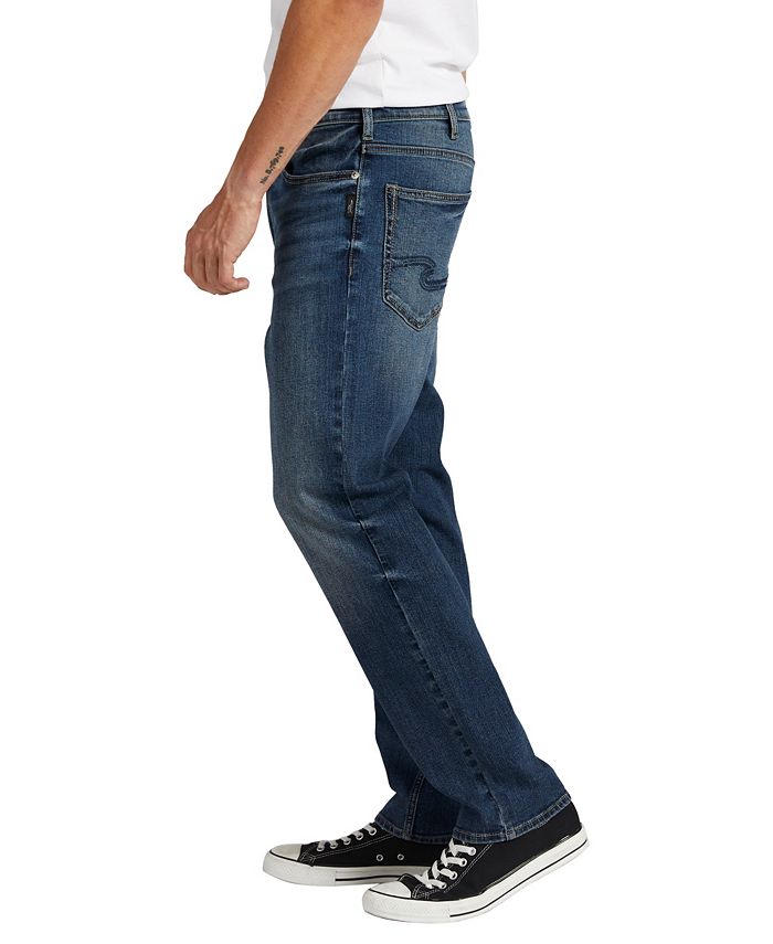 Silver Jeans Co. Men's Eddie Relaxed Tapered Fit Stretch Jeans Blue Size 38X30