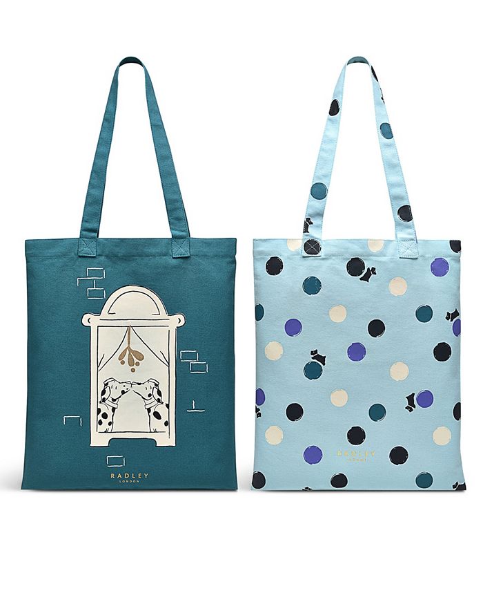 Radley London Women's Christmas Dogs Duo Pack Canvas Totes Set, 2