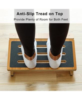 Under Desk Footrest, Slanted Non-slip Wooden Step Stool For Home And Office