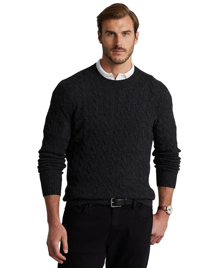 Polo Ralph Lauren Men's Big & Tall Cable-Knit Wool-Cashmere Sweater ...