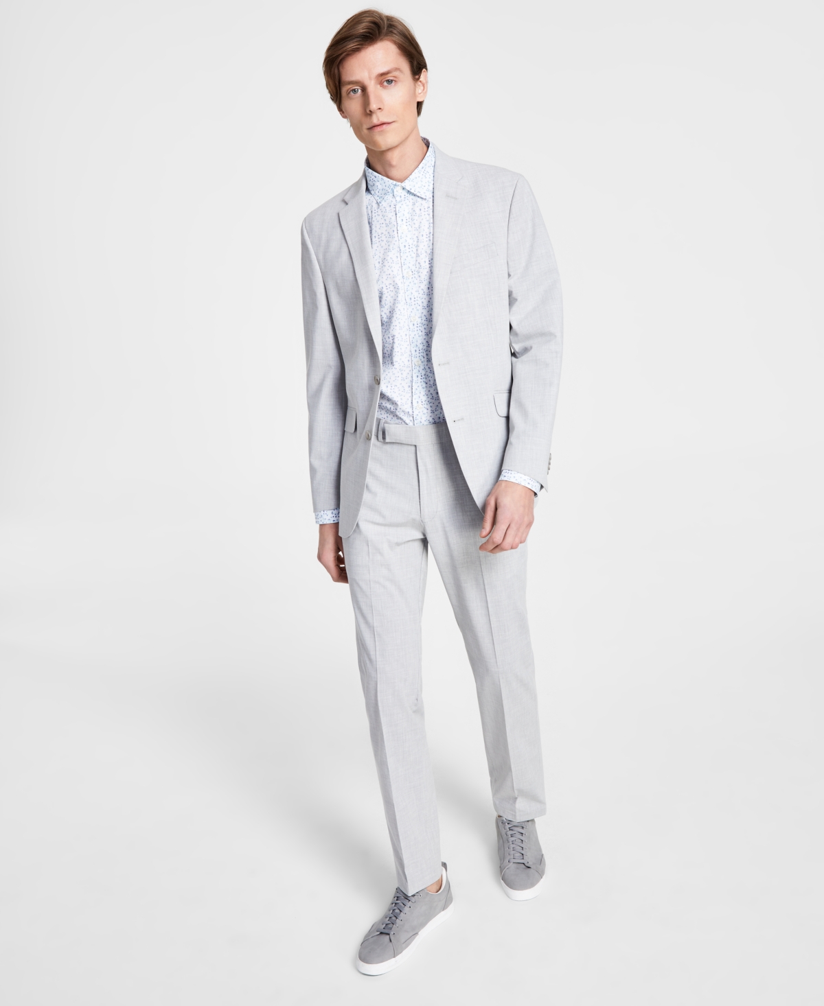 Men's Slim-Fit Suits - Silver