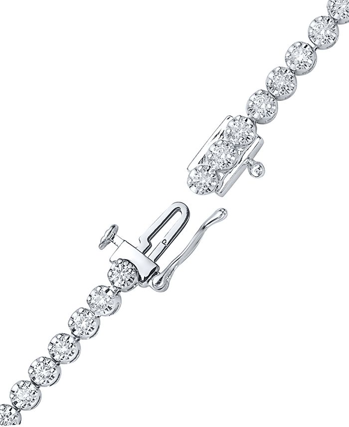Macy's Diamond Heart Bracelet (2 ct. t.w.) in 10k White Gold Macy's