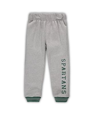 Toddler Boys Green and Heathered Gray Michigan State Spartans Poppies Hoodie and Sweatpants Set