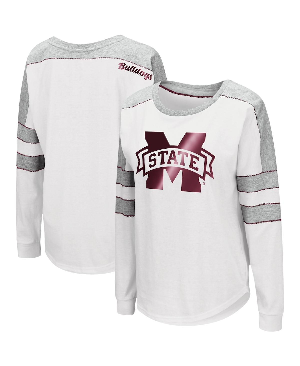 Colosseum White Mississippi State Bulldogs Trey Dolman Long Sleeve T-shirt In White