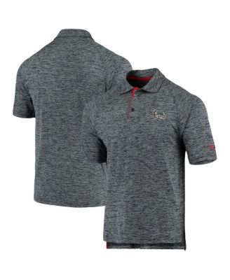 Men's Heathered Navy Gonzaga Bulldogs Down Swing Raglan Polo Shirt