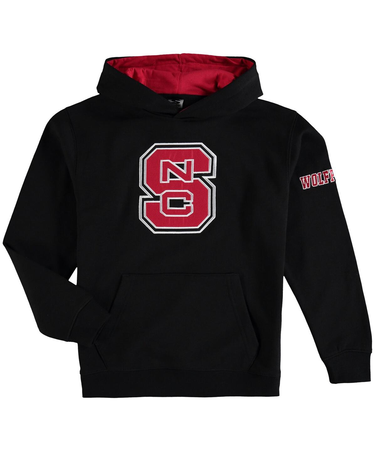 Colosseum Youth Boys Black Nc State Wolfpack Big Logo Pullover Hoodie In Black