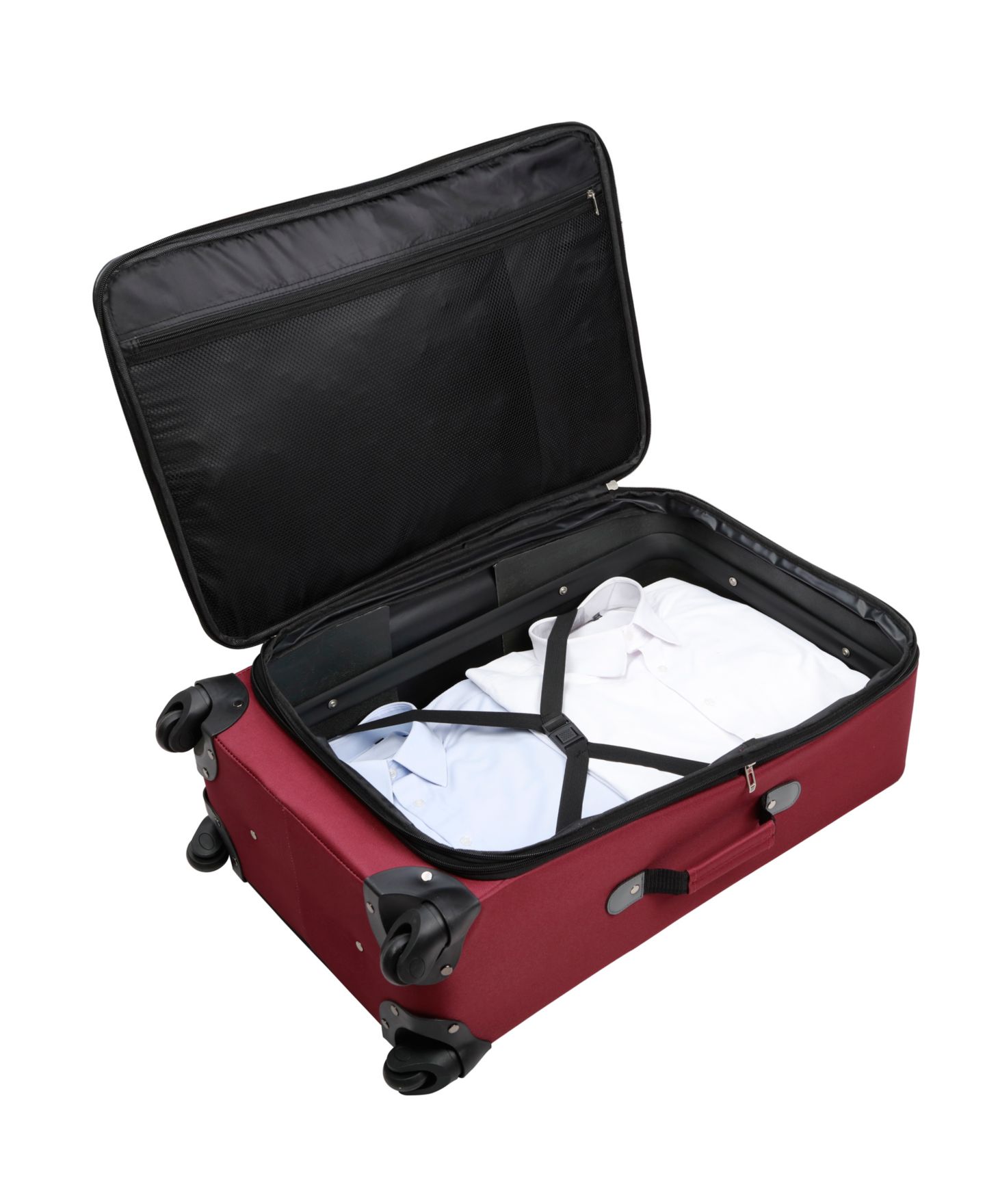Чемоданы Tag Freehold 5-Piece Softside Spinner Luggage Set, Created for Macy's, цвет: Бордовый — фото 11