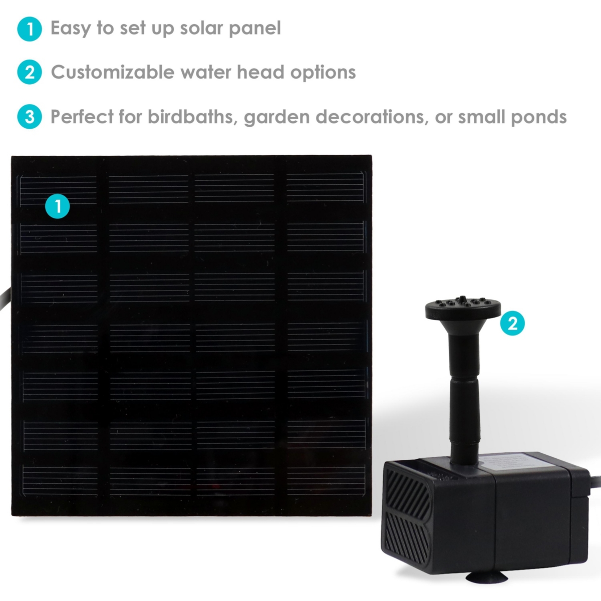 Sunnydaze Decor 40 Gph Solar Fountain Water Pump Kit - Lift
