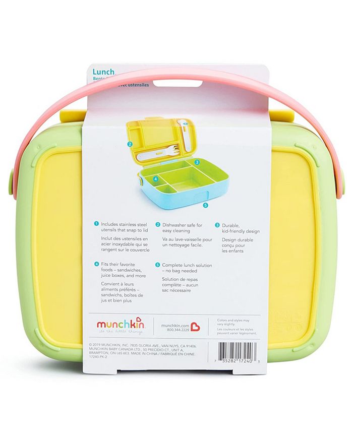 Munchkin Bento Box Toddler Lunch Box, includes utensils, Yellow Macy's