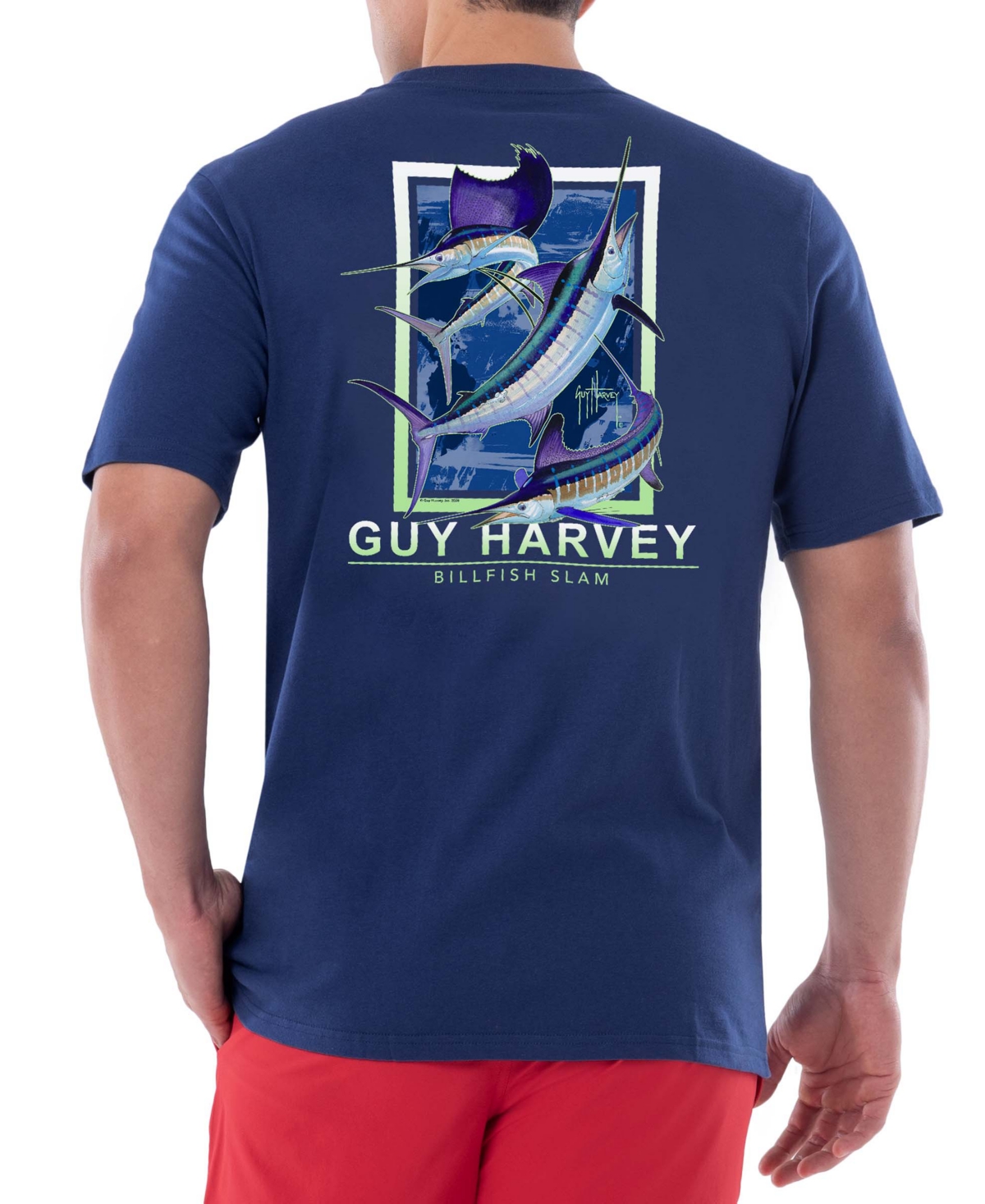 Guy Harvey Men's Short-Sleeve, Crewneck, Graphic Pocket T-Shirt