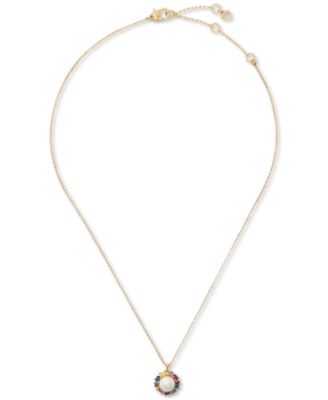 Candy Shop Imitation Pearl Halo Pendant Necklace, 17" + 3" extender