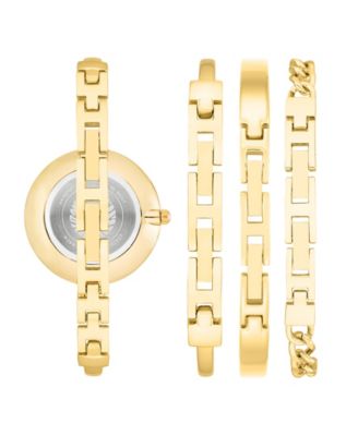 Women's Gold-Tone Alloy Bangle Watch 32mm and Bracelet Set