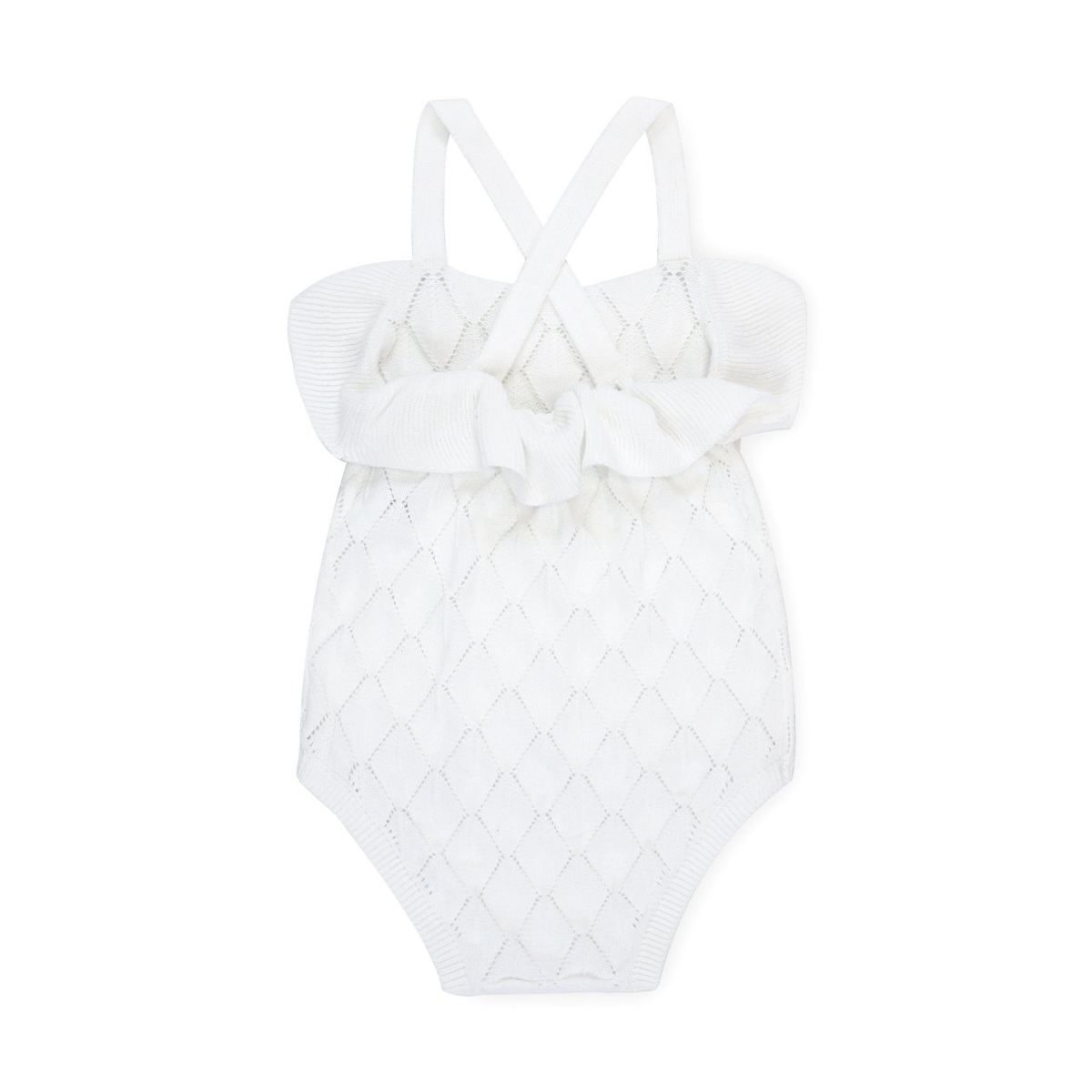 Hope & Henry Baby Girls Ruffle Shortie Sweater Romper
