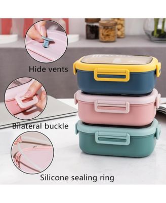 28OZ Compartment Bento Lunch Box With Lunch Bag And Cutlery Set, Pink