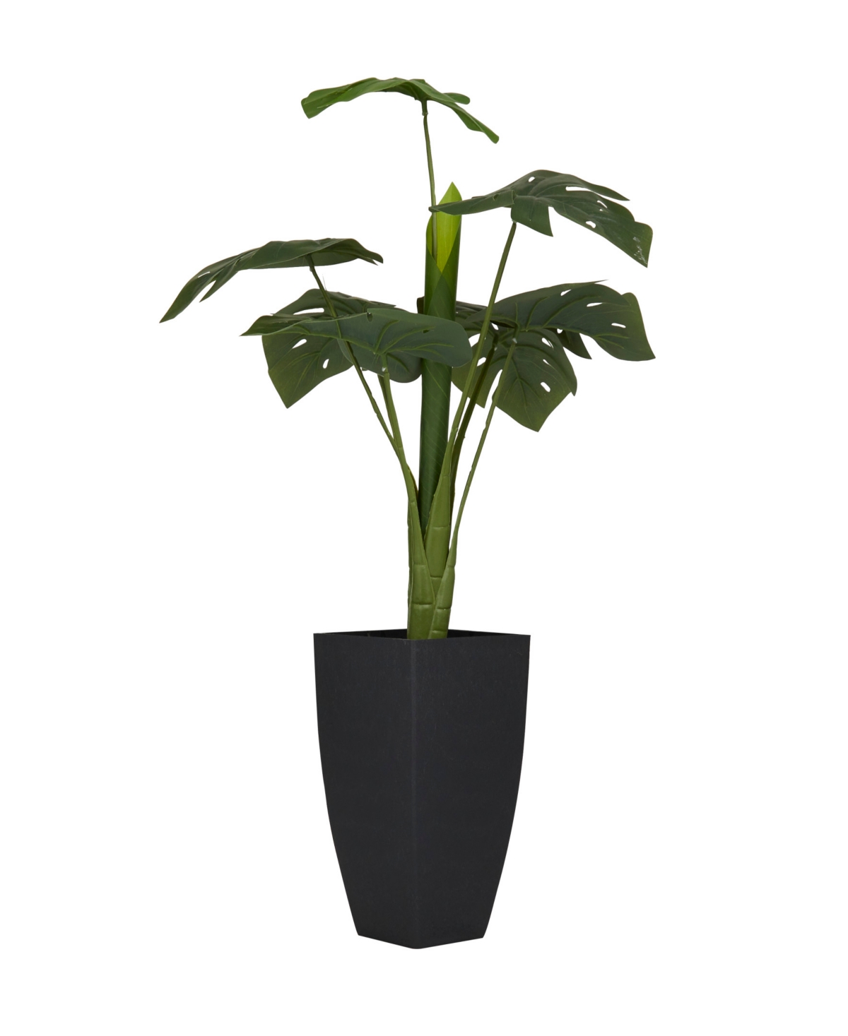 Contemporary Monstera Artificial Plant, 26.5" - Black