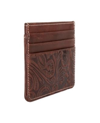 Men's Western Embossed Leather Card Case