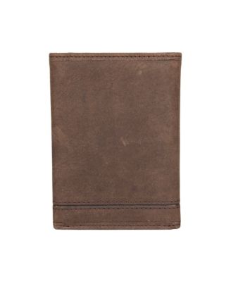 Men's Grooved Leather Trifold Wallet