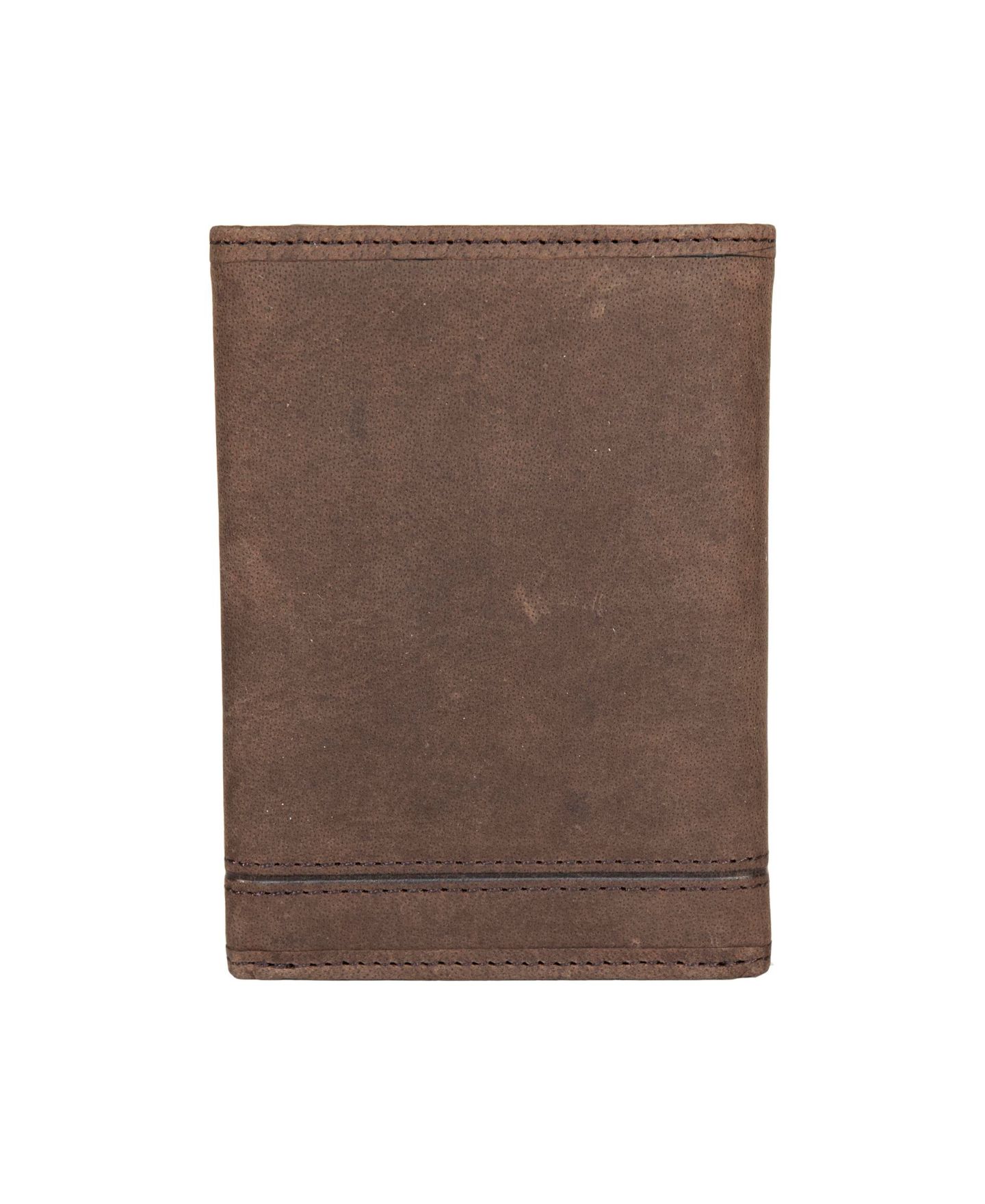 Мужской кошелёк Lucky Brand Grooved Leather Trifold Wallet, цвет: Коричневый — фото 3