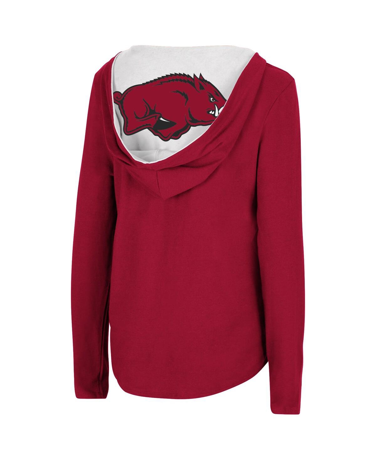 Colosseum Women's  Cardinal Arkansas Razorbacks Catalina Hoodie Long Sleeve T-shirt In Cardinal