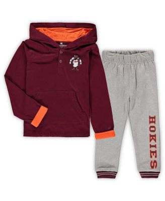 Toddler Boys Maroon, Heathered Gray Virginia Tech Hokies Poppies Hoodie and Sweatpants Set