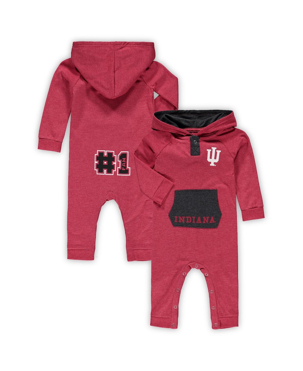 Shop Colosseum Newborn And Infant Boys And Girls  Crimson Indiana Hoosiers Henry Pocketed Hoodie Romper