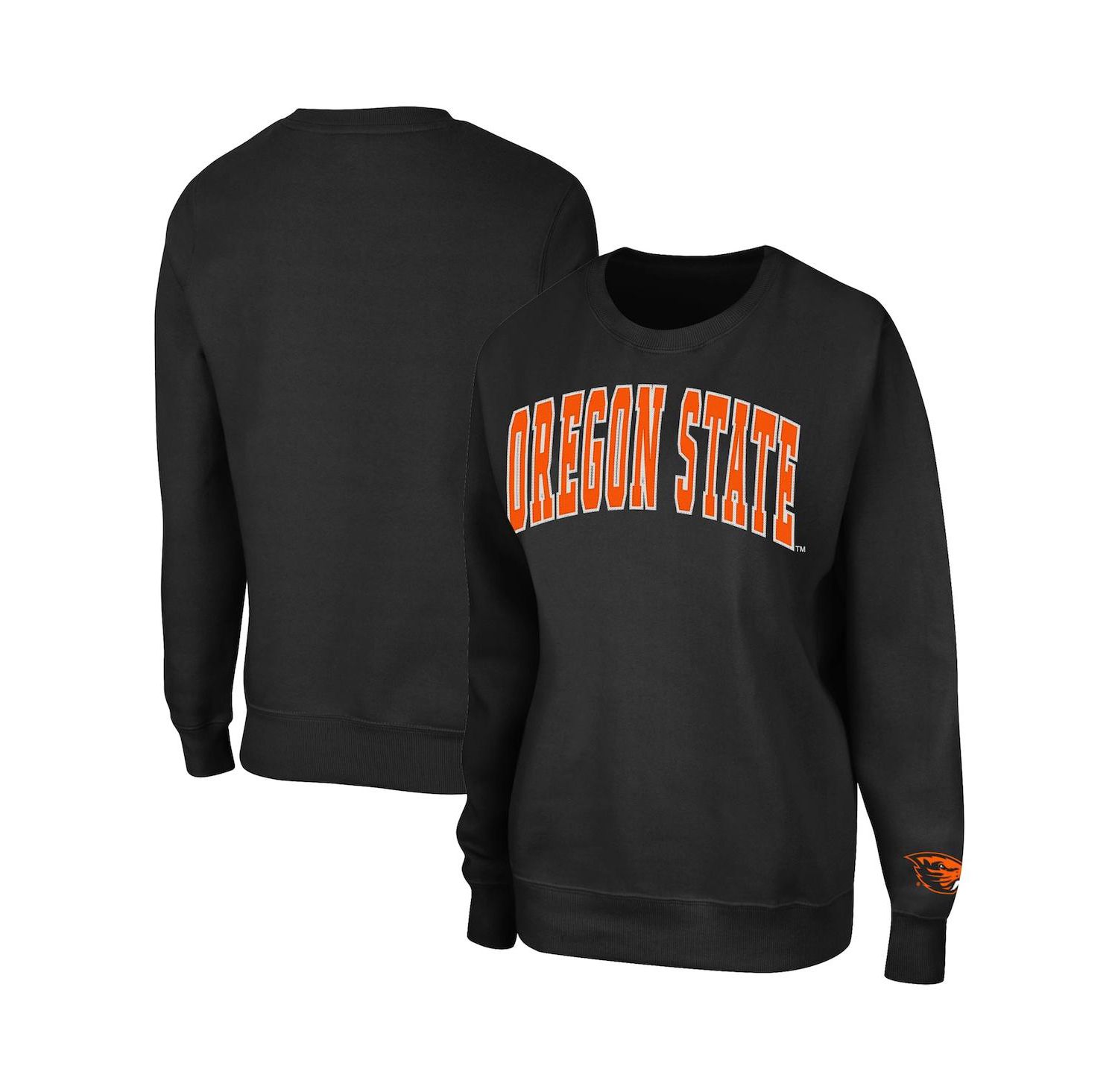 Women's Black Oregon State Beavers Campanile Pullover Sweatshirt