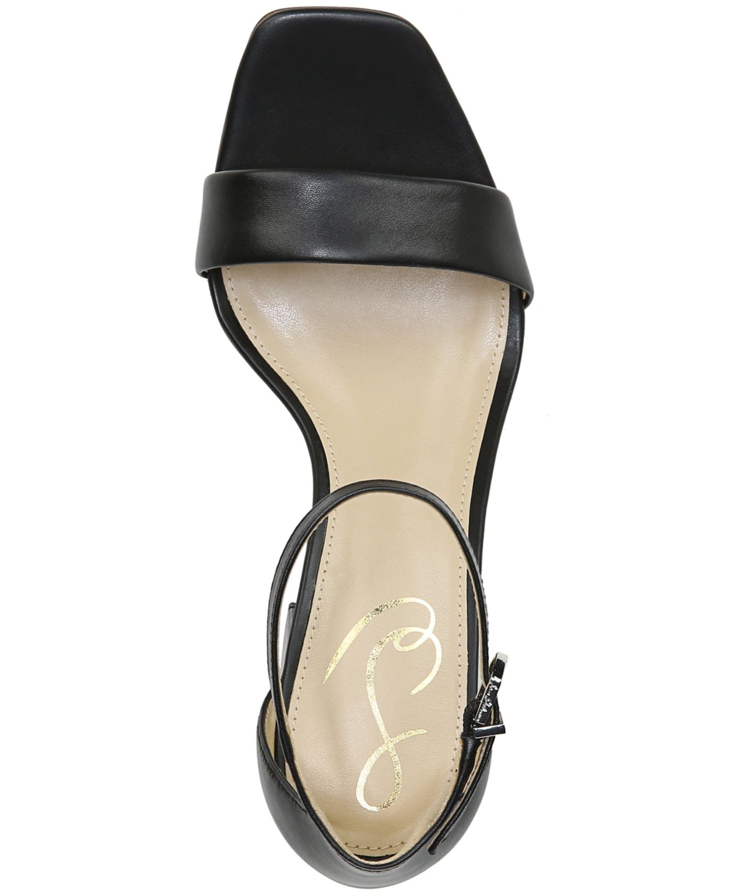 Женские сандалии Sam Edelman Daniella Two-Piece Block-Heel, цвет: Чёрный кожаный — фото 4