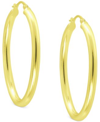 Polished Oval Medium Hoop Earrings, 25mm, Created for Macy's