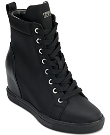 Women's Calz Lace-Up High-Top Wedge Sneakers