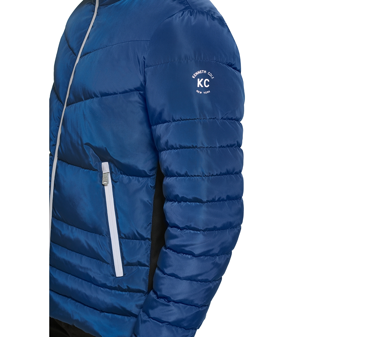 Kenneth Cole Men's Channel Quilted Puffer Jacket In Blue
