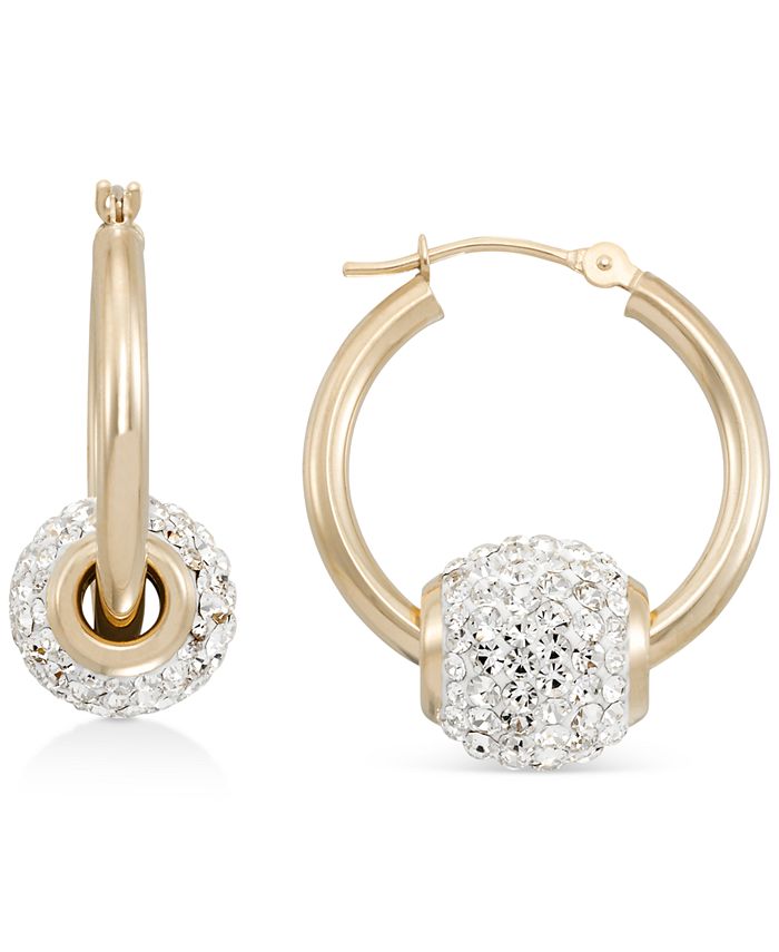 Macy's Crystal Fireball Hoop Earrings in 10k Gold & Reviews - Earrings -  Jewelry & Watches - Macy's