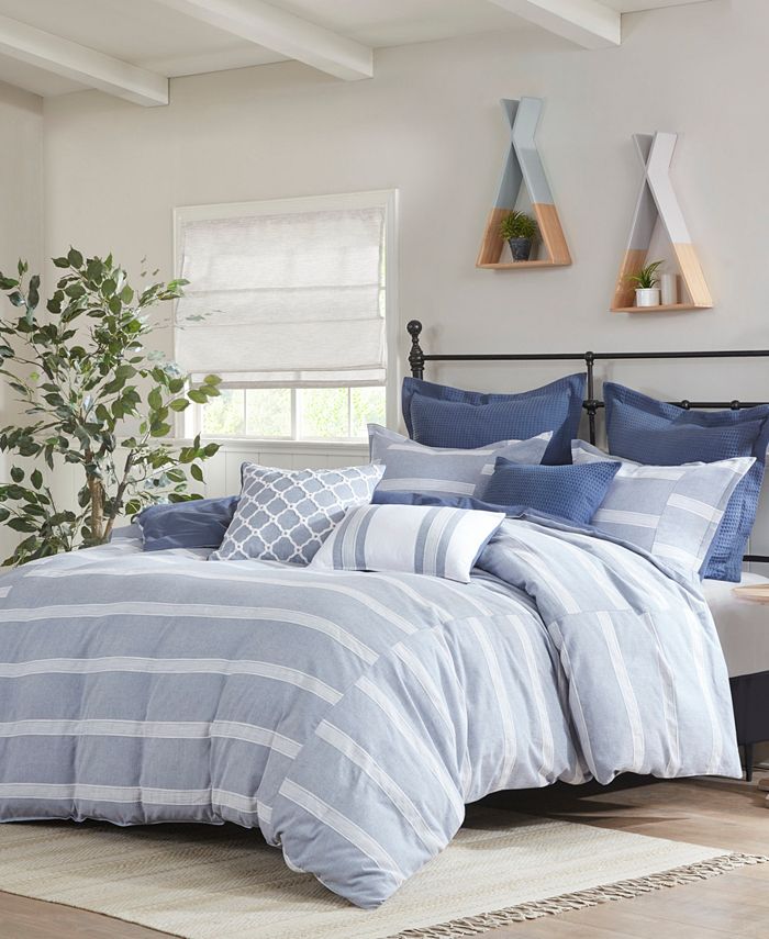 Madison Park Signature Noble Stripes 10-Pc. Comforter Set, King - Macy's