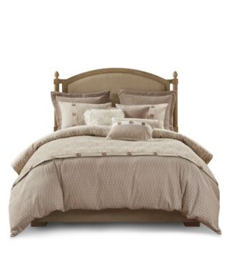 Madison Park Signature Grace Jacquard Geometric Comforter Sets Collection Bedding In Taupe
